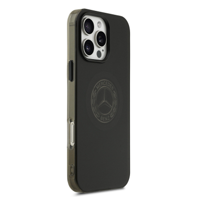 Apple iPhone 16 Pro Max Kılıf Mercedes Benz Orjinal Lisanslı M-safe Şarj Özellikli Buzlu PC Nostaljik Yıldız Dizayn Kapak - 5