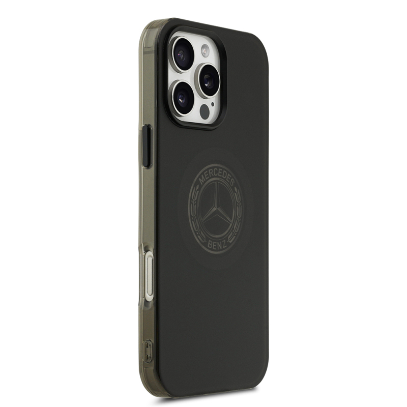 Apple iPhone 16 Pro Max Kılıf Mercedes Benz Orjinal Lisanslı M-safe Şarj Özellikli Buzlu PC Nostaljik Yıldız Dizayn Kapak - 5