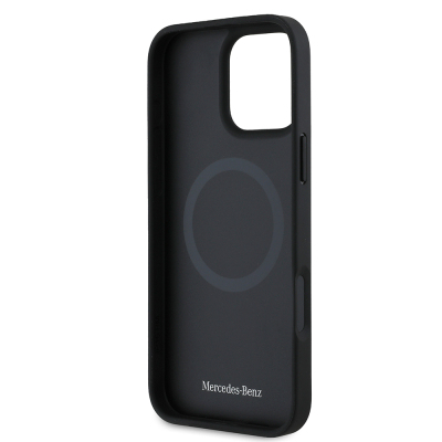 Apple iPhone 16 Pro Max Kılıf Mercedes Benz Orjinal Lisanslı M-safe Şarj Özellikli Metal Yıldız Logolu Sade Pürüzsüz Deri Kapak - 8