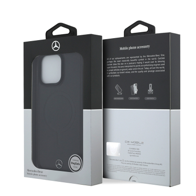 Apple iPhone 16 Pro Max Kılıf Mercedes Benz Orjinal Lisanslı M-safe Şarj Özellikli Metal Yıldız Logolu Sade Pürüzsüz Deri Kapak - 9