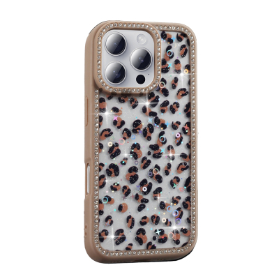 Apple iPhone 16 Pro Max Kılıf Taşlı ve Simli Tasarım Zore Azra Kapak - 6