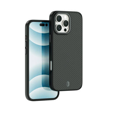 Apple iPhone 16 Pro Max Kılıf Wiwu DCC-205 M-safe Şarj Özellikli Aramid Fiber Tasarım Kapak - 1