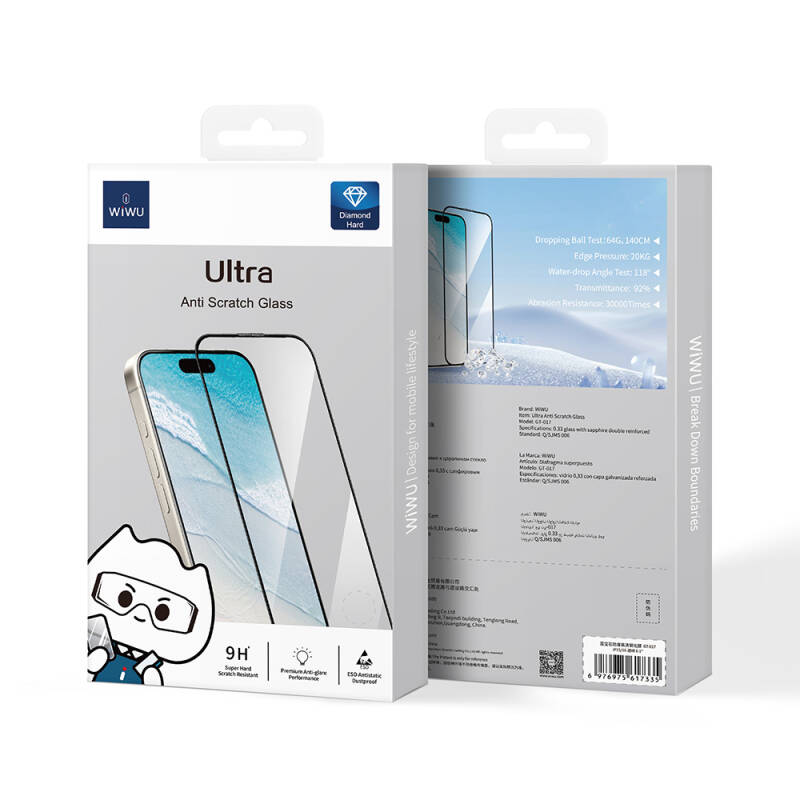 Apple iPhone 16 Pro Max Wiwu GT-017 Sapphire Coating Scratch Resistant Tempered Glass Screen Protector - 3