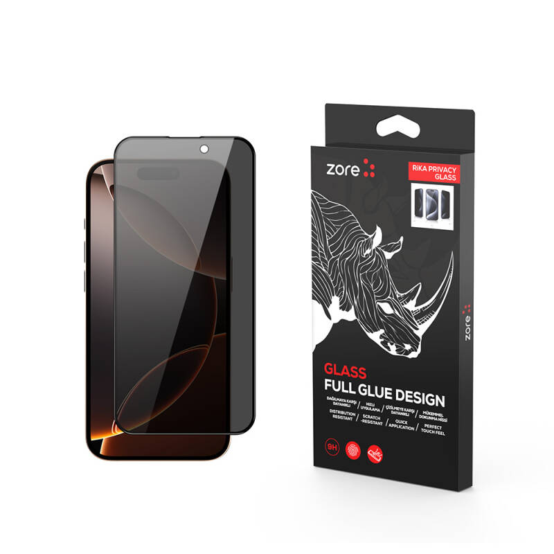 Apple iPhone 16 Pro Max Zore Rika Premium Privacy Tempered Glass Screen Protector - 1