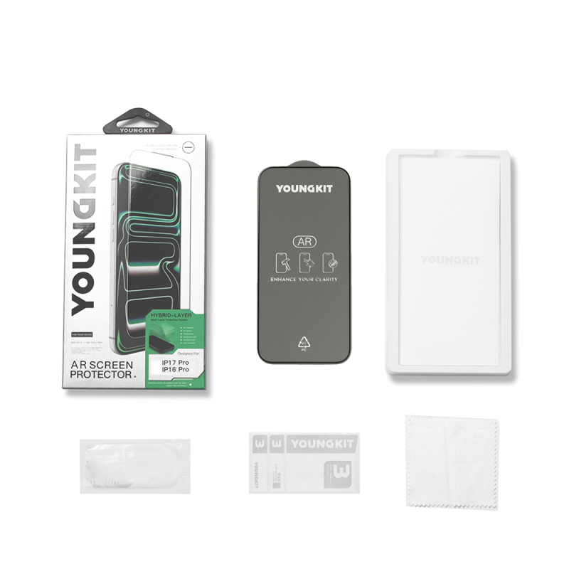 Apple iPhone 16 Pro Youngkit 2.5D Anti-Reflective Fingerprint-Resistant Tempered Glass Screen Protector - 6