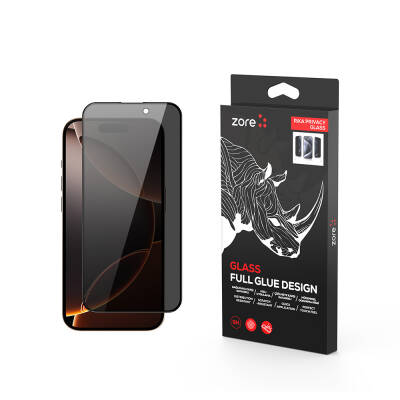 Apple iPhone 16 Pro Zore Rika Premium Privacy Tempered Glass Screen Protector - 1