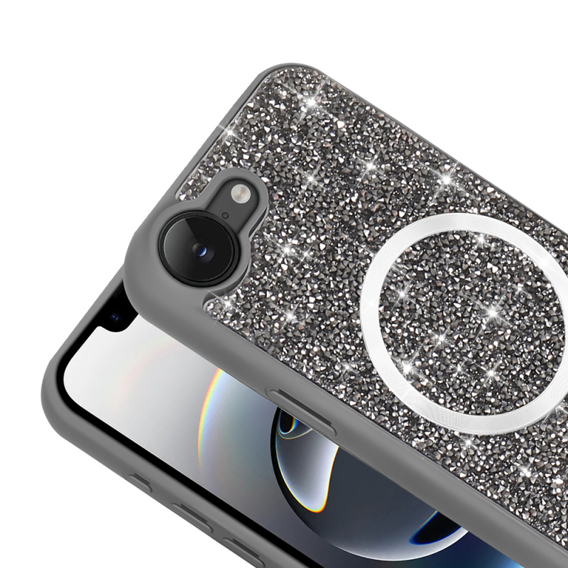 Apple iPhone 16E Case Diamond Design M-safe Charging Feature Zore Mosaic Silicone Cover - 8