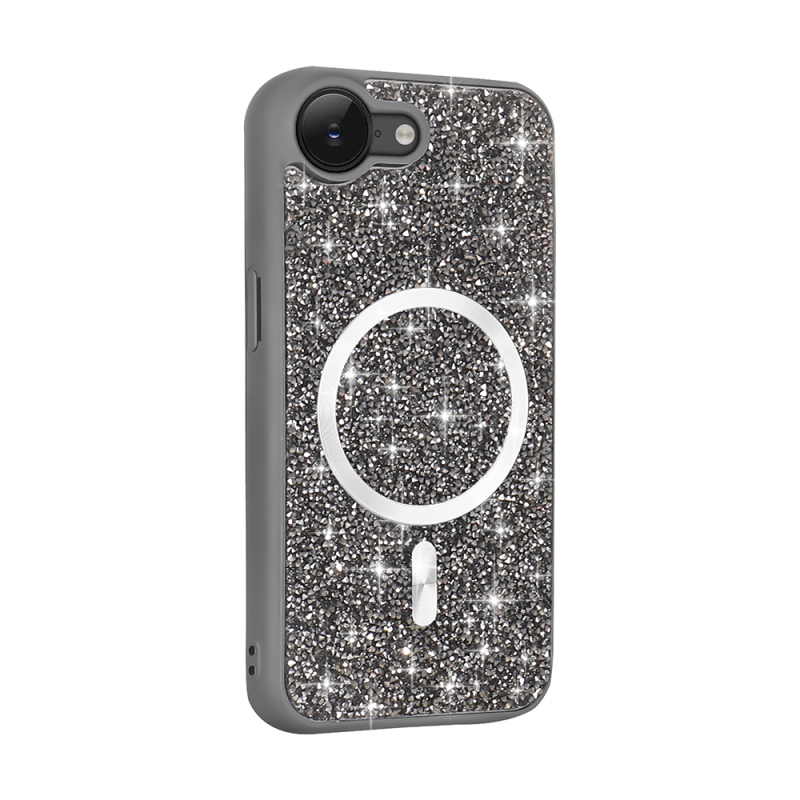 Apple iPhone 16E Case Diamond Design M-safe Charging Feature Zore Mosaic Silicone Cover - 3