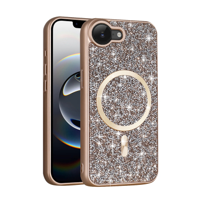 Apple iPhone 16E Case Diamond Design M-safe Charging Feature Zore Mosaic Silicone Cover - 9