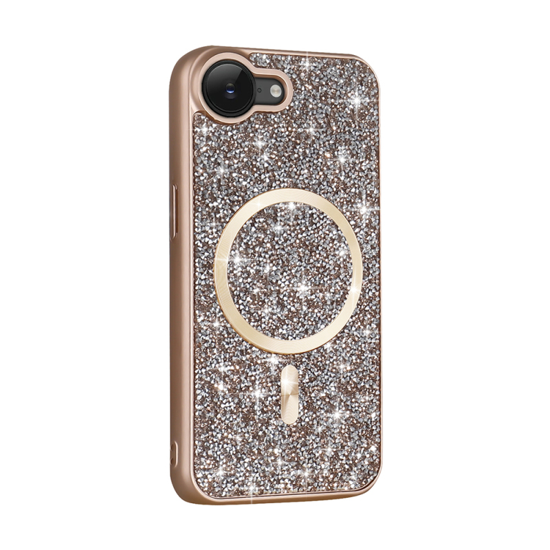 Apple iPhone 16E Case Diamond Design M-safe Charging Feature Zore Mosaic Silicone Cover - 4