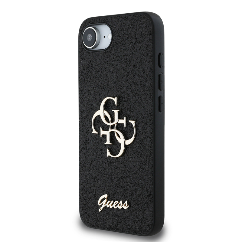 Apple iPhone 16E Case Guess Original Licensed 4G Big Metal Logo Glitter Cover - 11
