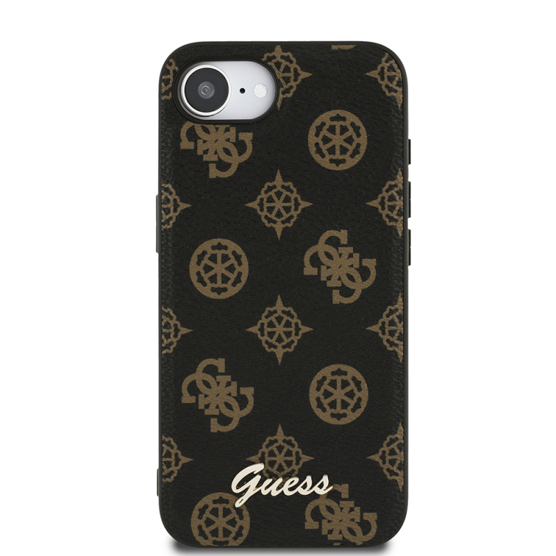 Apple iPhone 16E Case Guess Original Licensed M-safe Charging Featured Text Logo Peony Cover - 4
