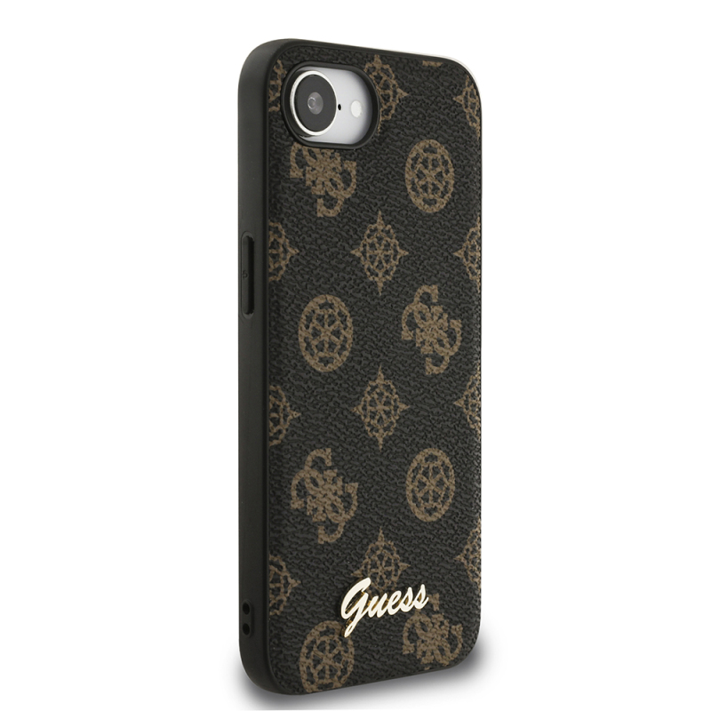 Apple iPhone 16E Case Guess Original Licensed M-safe Charging Featured Text Logo Peony Cover - 5