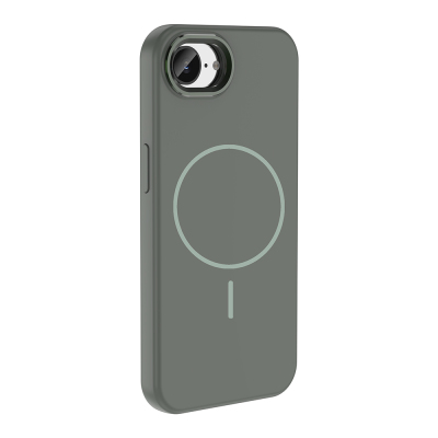 Apple iPhone 16E Case M-Safe Charging Feature Metal Camera Frame Zore Edi Silicone Cover - 6