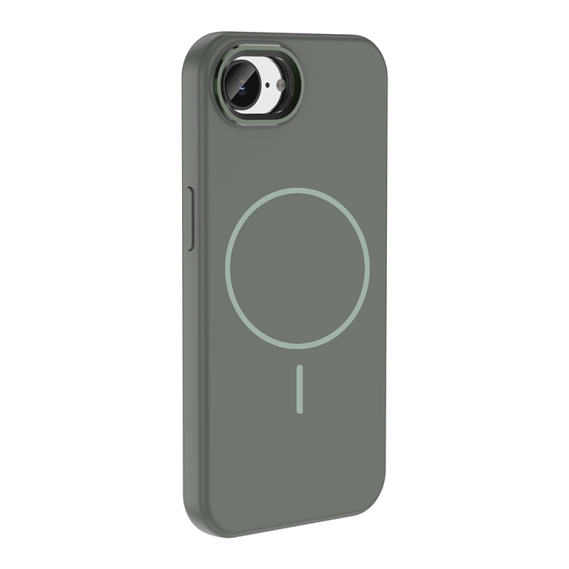 Apple iPhone 16E Case M-Safe Charging Feature Metal Camera Frame Zore Edi Silicone Cover - 6