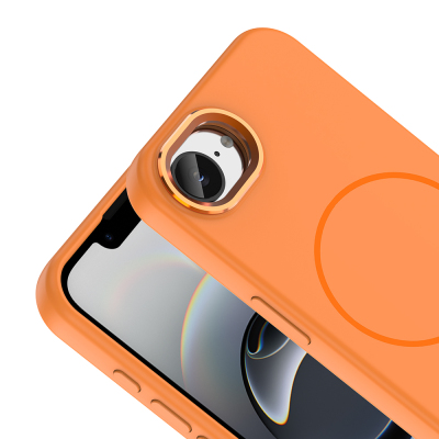 Apple iPhone 16E Case M-Safe Charging Feature Metal Camera Frame Zore Edi Silicone Cover - 8