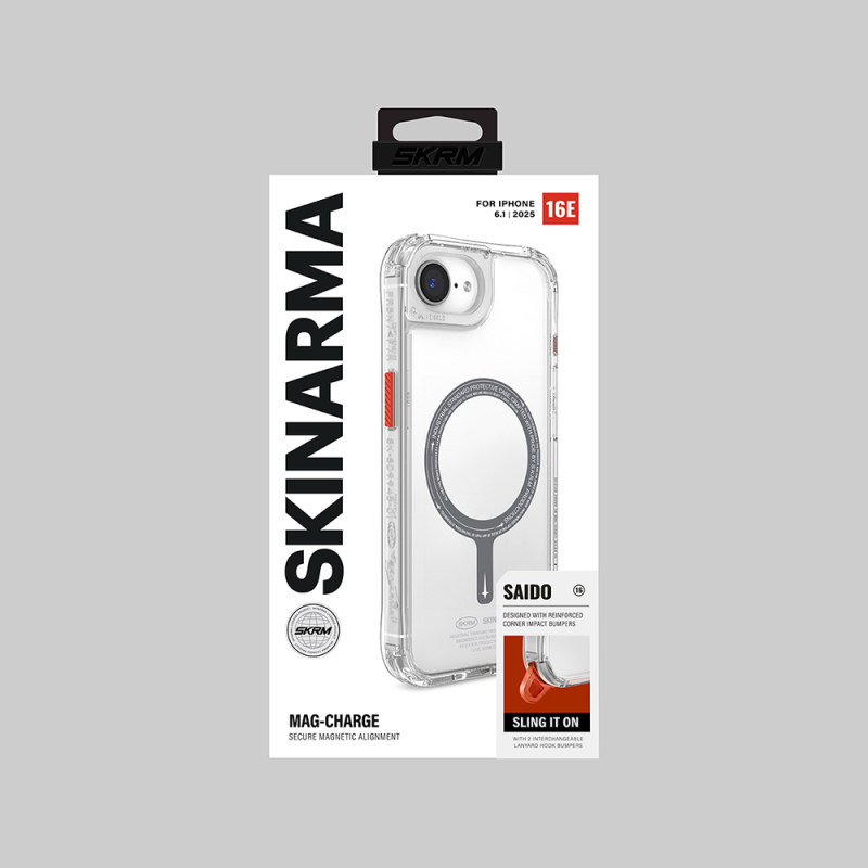 Apple iPhone 16E Case M-safe Charging Feature Transparent Airbag Design Skinarma Saido Cover - 11