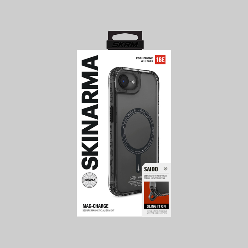 Apple iPhone 16E Case M-safe Charging Feature Transparent Airbag Design Skinarma Saido Cover - 12