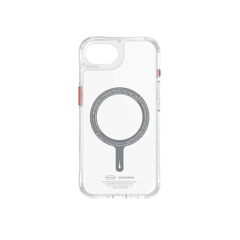 Apple iPhone 16E Case M-safe Charging Feature Transparent Airbag Design Skinarma Saido Cover - 6