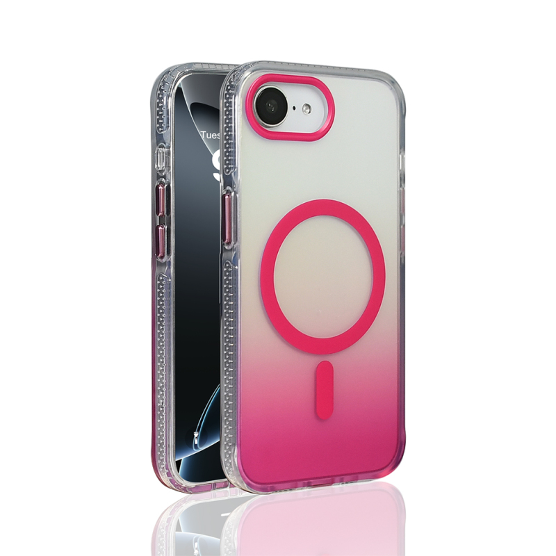 Apple iPhone 16E Case M-safe Charging Feature Transparent Color Transition Zore Toros Cover - 2