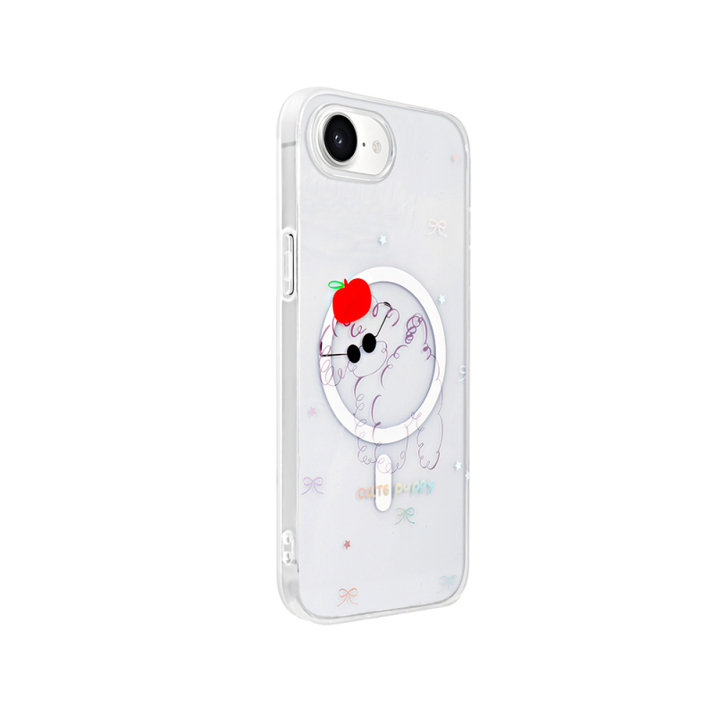 Apple iPhone 16E Case M-Safe Charging Transparent Zore Folk Hard Cover - 8