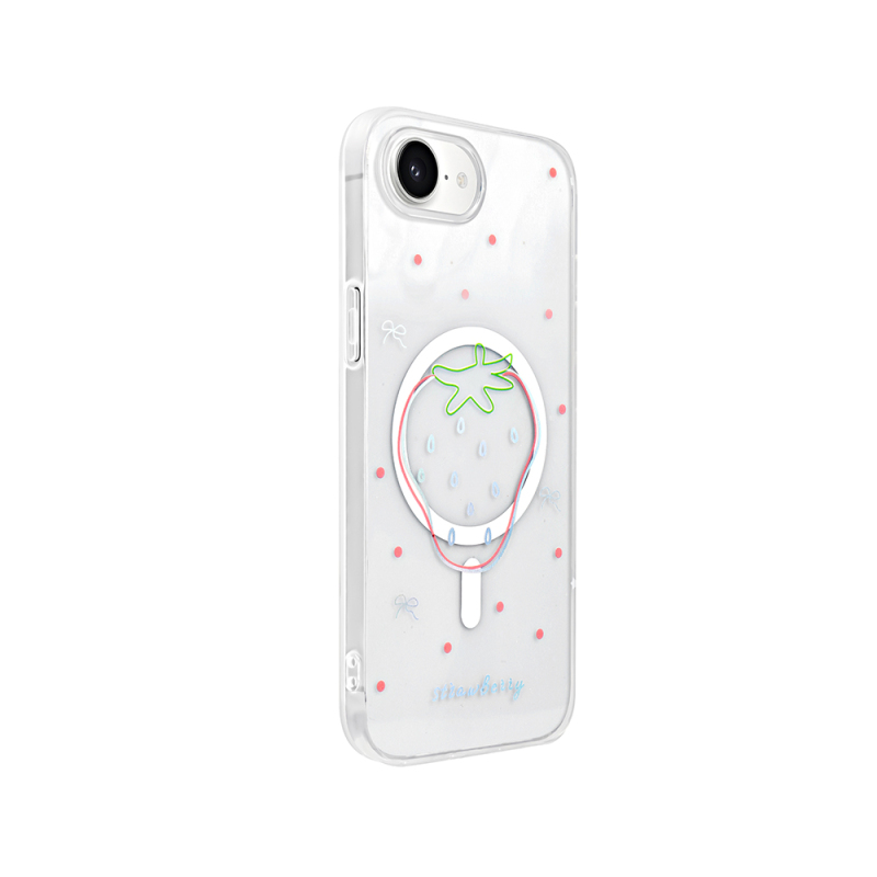 Apple iPhone 16E Case M-Safe Charging Transparent Zore Folk Hard Cover - 9