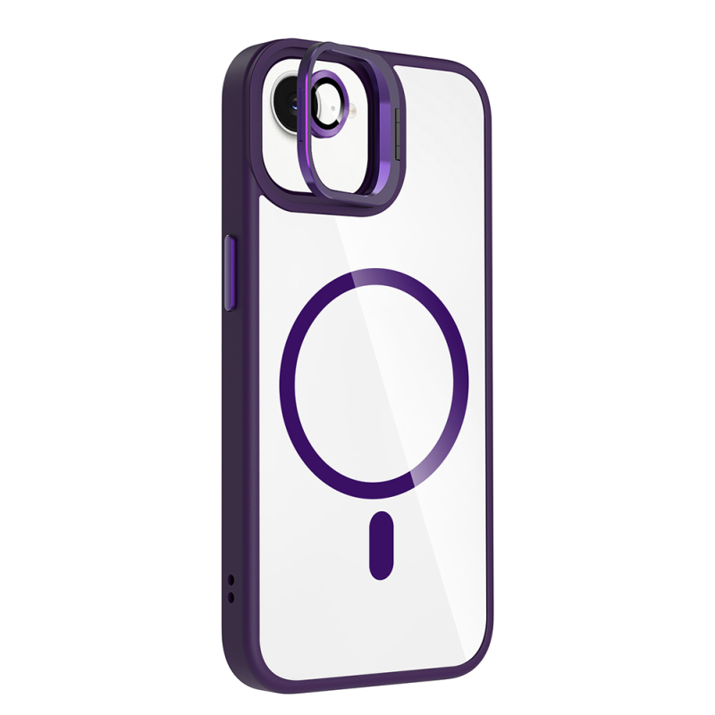 Apple iPhone 16E Case Stand and Camera Lens Gift M-Safe Charging Feature Zore Etro Cover - 8