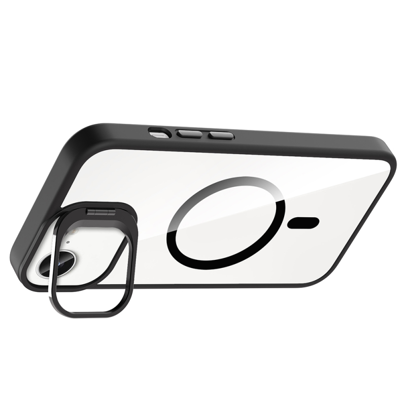 Apple iPhone 16E Case Stand and Camera Lens Gift M-Safe Charging Feature Zore Etro Cover - 11