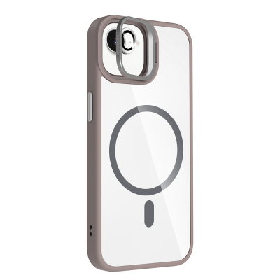 Apple iPhone 16E Case Stand and Camera Lens Gift M-Safe Charging Feature Zore Etro Cover - 12