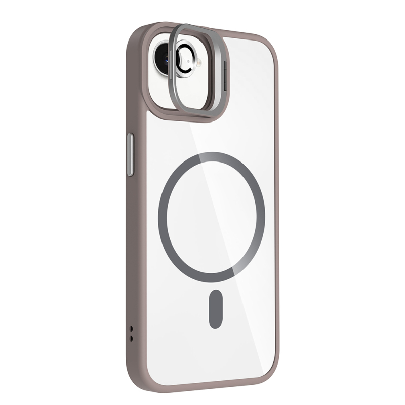 Apple iPhone 16E Case Stand and Camera Lens Gift M-Safe Charging Feature Zore Etro Cover - 12