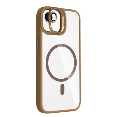 Apple iPhone 16E Case Stand and Camera Lens Gift M-Safe Charging Feature Zore Etro Cover - 16
