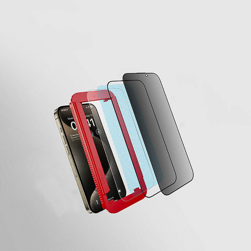 Apple iPhone 16E Casebang Privacy Hayalet Ekran Koruyucu + Kolay Uygulama Aparatı - 5
