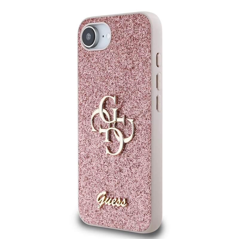 Apple iPhone 16E Kılıf Guess Orjinal Lisanslı 4G Büyük Metal Logolu Glitter Kapak - 3