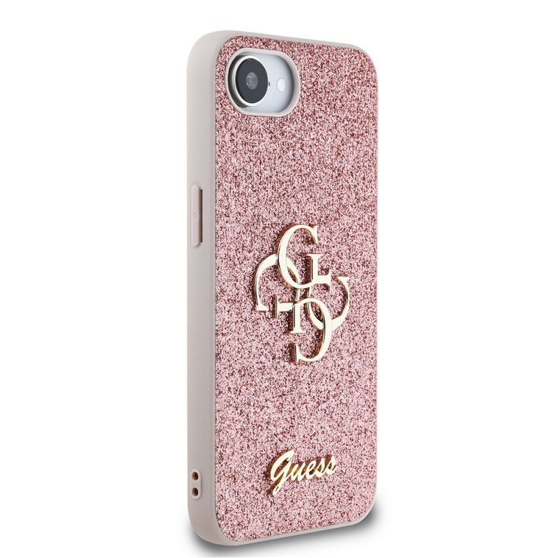 Apple iPhone 16E Kılıf Guess Orjinal Lisanslı 4G Büyük Metal Logolu Glitter Kapak - 5