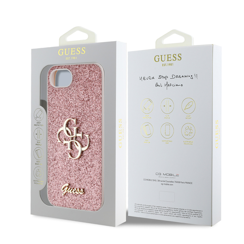Apple iPhone 16E Kılıf Guess Orjinal Lisanslı 4G Büyük Metal Logolu Glitter Kapak - 9