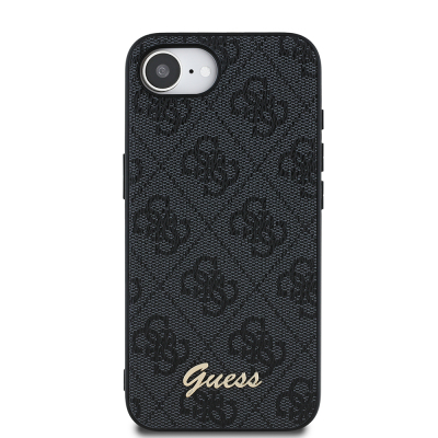 Apple iPhone 16E Kılıf Guess Orjinal Lisanslı 4G Desenli Script Metal Logolu Kapak - 5