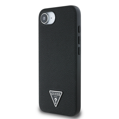 Apple iPhone 16E Kılıf Guess Orjinal Lisanslı M-safe Şarj Özellikli Grained Triangle Kapak - 3