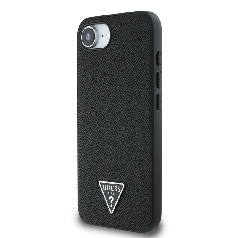 Apple iPhone 16E Kılıf Guess Orjinal Lisanslı M-safe Şarj Özellikli Grained Triangle Kapak - 3