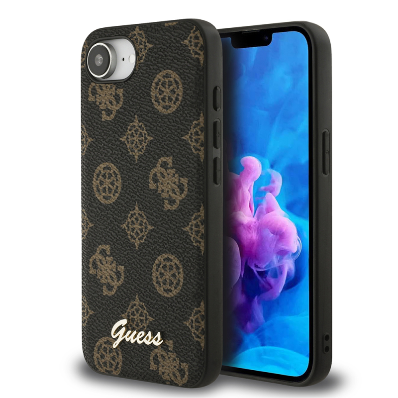 Apple iPhone 16E Kılıf Guess Orjinal Lisanslı M-safe Şarj Özellikli Yazı Logolu Peony Kapak - 1