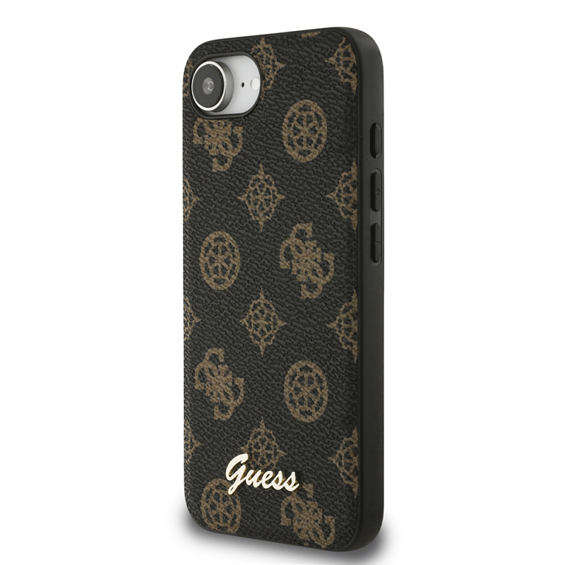 Apple iPhone 16E Kılıf Guess Orjinal Lisanslı M-safe Şarj Özellikli Yazı Logolu Peony Kapak - 3