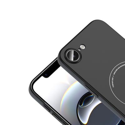 Apple iPhone 16E Kılıf M-Safe Şarj Özellikli Kamera Korumalı Zore Elio Sert PC Kapak - 17