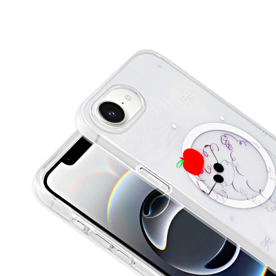 Apple iPhone 16E Kılıf M-Safe Şarj Özellikli Şeffaf Zore Folk Sert Kapak - 13