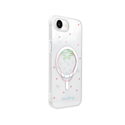 Apple iPhone 16E Kılıf M-Safe Şarj Özellikli Şeffaf Zore Folk Sert Kapak - 9
