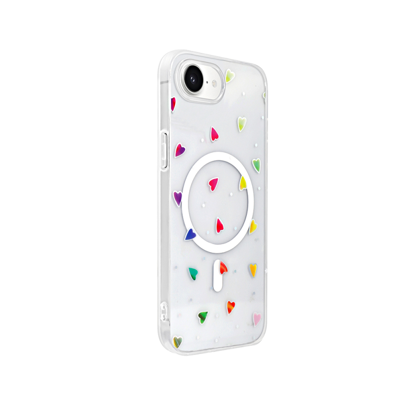 Apple iPhone 16E Kılıf M-Safe Şarj Özellikli Şeffaf Zore Folk Sert Kapak - 10