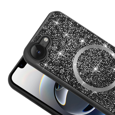 Apple iPhone 16E Kılıf Pırlanta Tasarımlı M-safe Şarj Özellikli Zore Mozaik Silikon Kapak - 6