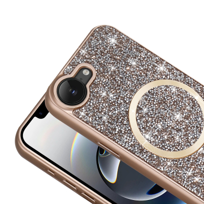 Apple iPhone 16E Kılıf Pırlanta Tasarımlı M-safe Şarj Özellikli Zore Mozaik Silikon Kapak - 10