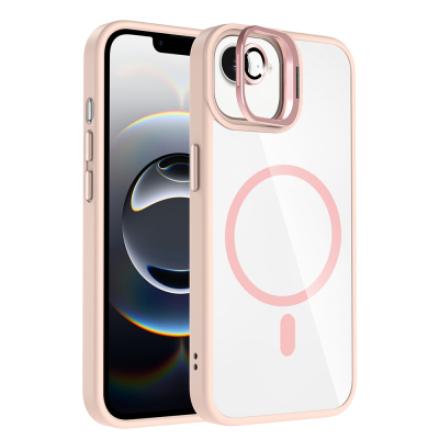 Apple iPhone 16E Kılıf Standlı ve Kamera Lens Hediyeli M-Safe Şarj Özellikli Zore Etro Kapak - 1