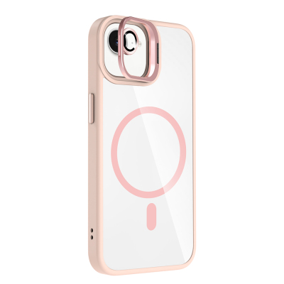 Apple iPhone 16E Kılıf Standlı ve Kamera Lens Hediyeli M-Safe Şarj Özellikli Zore Etro Kapak - 14