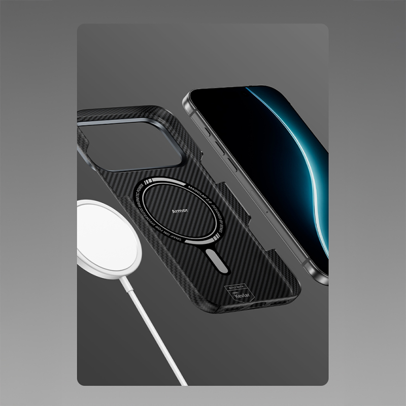 Apple iPhone 17 Air Case Benks M-safe Charging Feature Metal Camera Frame Magnetic ArmorAir 600D Kevlar Fiber Cover - 5
