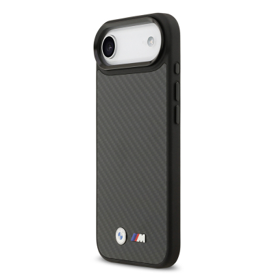 Apple iPhone 17 Air Case, BMW Original Licensed M-safe Charging Enabled Carbon Fiber Metal Logo Cover - 3